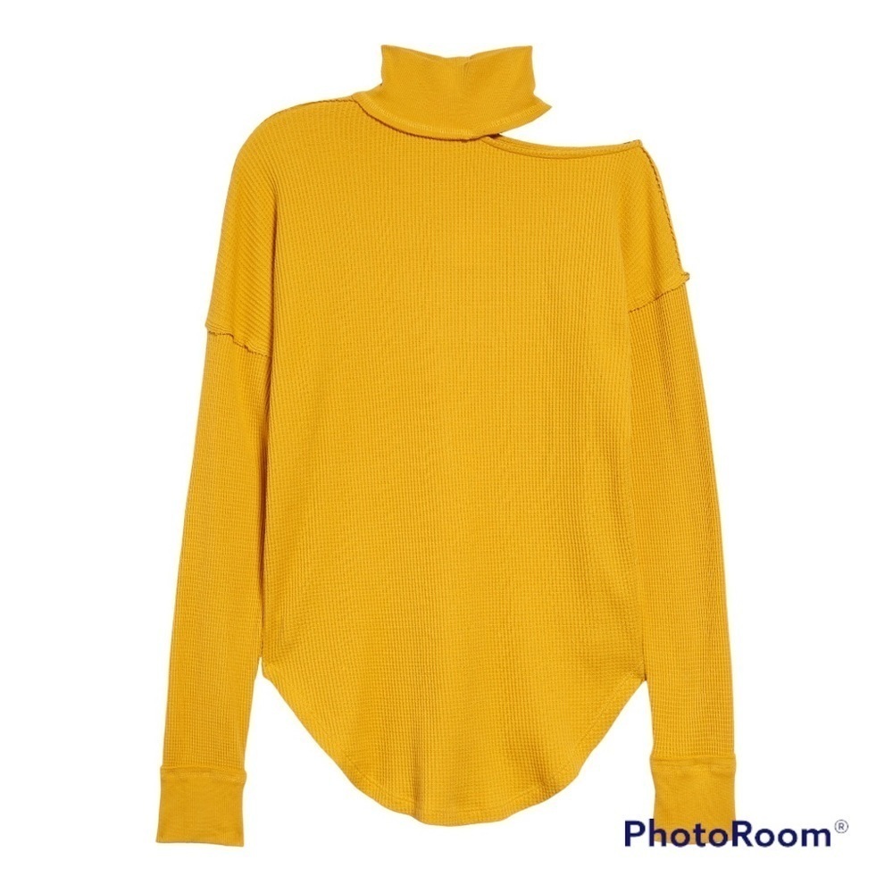 Free People Mustard Long Sleeve Top